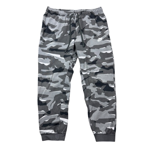 Nike Other - Nike Mens XXLT Club Fleece Camo Joggers Sweatpants Grey White Black Sportswear